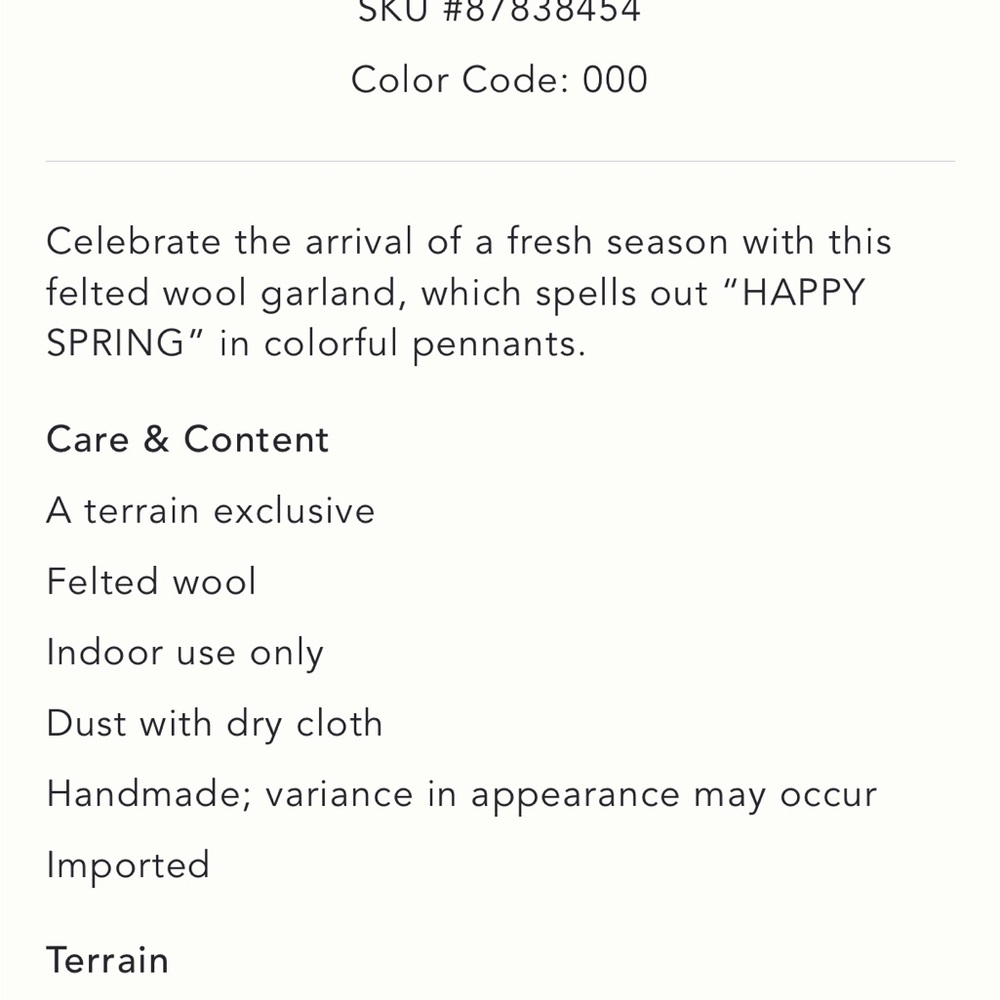Colorful 'Happy Spring' Banner Anthropologie Home Decor Easter New Anthro - Picture 3 of 3